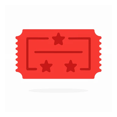 Change the ticket color to red in a simple emoji style, no text. sticker