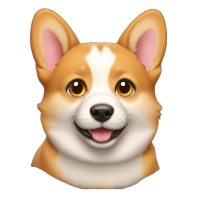 Corgy with cats face sticker
