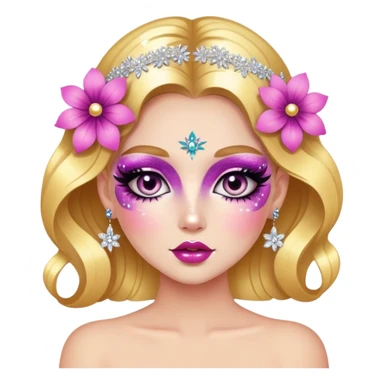 floral drag queen glitter sparkles babe girl makeup diva brat sticker
