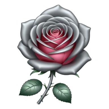 metallic gray chrome minimalistic rose sticker