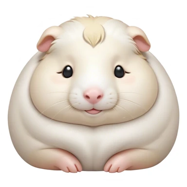 Meme-Worthy Cute Sleeping White Guinea Pig Portrait Emoji, Head resting peacefully with a contented smile, showcasing a delightfully chubby build and a luxuriously soft pure white coat, eyes shut in a serene, cozy nap, Simplified yet hilariously adorable features, highly detailed, glowing with a soft, drowsy light, high shine, relaxed and utterly lovable, stylized with an air of playful laziness, bright and heartwarming, soft glowing outline, capturing the essence of a comically sleepy guinea pig, so meme-worthy it feels like it could instantly become the next viral sensation of adorable slumber! sticker