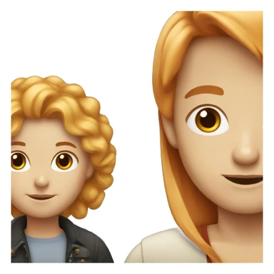 A red-haired girl and blonde hair man sticker