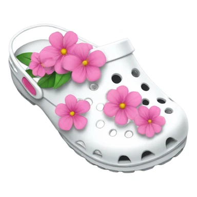 White Crocs with pink flowers sticker