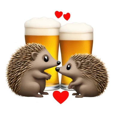 hedgehogs in love drings beer sticker