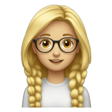 Blonde girl 13 y old and with glasses sticker
