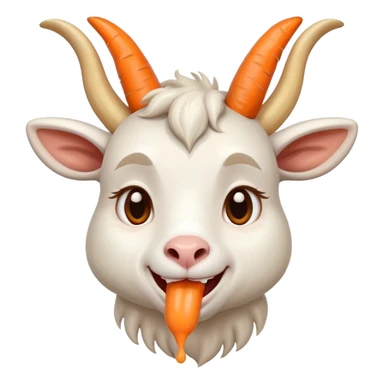 Crying laughing goat is a carrot sticker