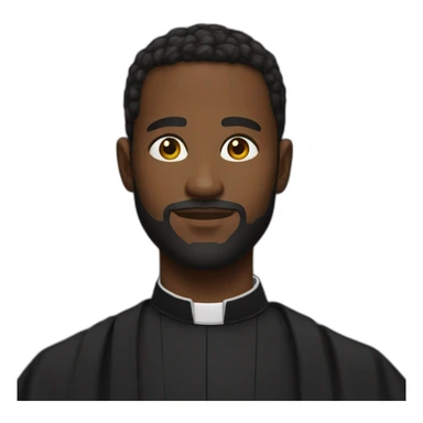 young black priest beard sticker