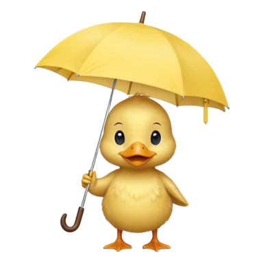 baby Duck holding white umbrella sticker