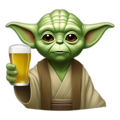 Maître Yoda qui bois de la bière sticker