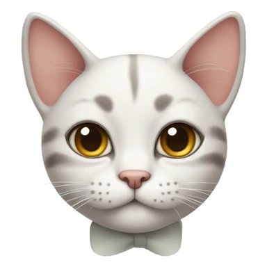 Cat with bow on ears sticker