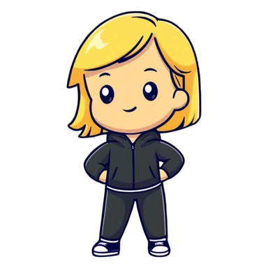 fashionable blonde model in a confident full body pose sticker