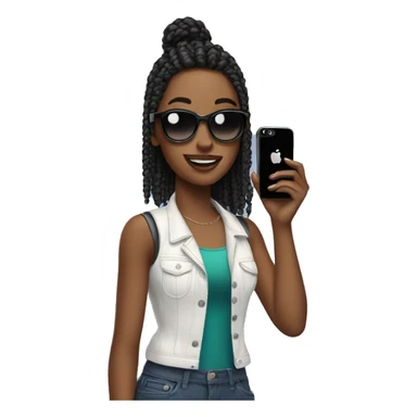 a cool girl with iPhone sticker