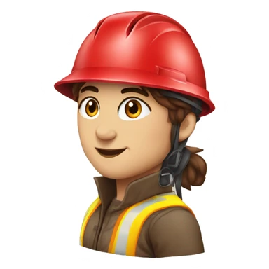 LONG HAİRED GİRL WEARİNG RED SAFETY HELMET sticker