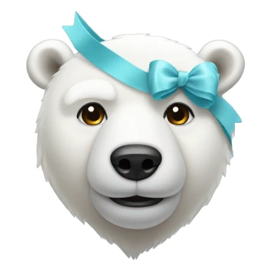 Polar bear with a bow on head sticker