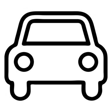car, modern icon style, simple, clean lines, minimal color, easily recognizable sticker
