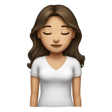 Brunette girl, sleeping bed sticker