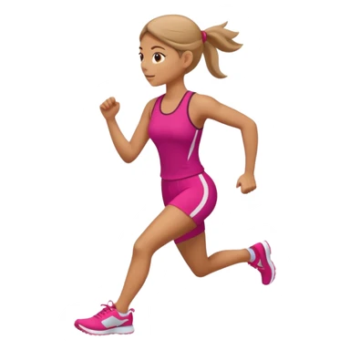 sporty woman cartoon emoji style back view sticker