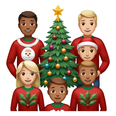 Merry Christmas emoji with my family photo sticker