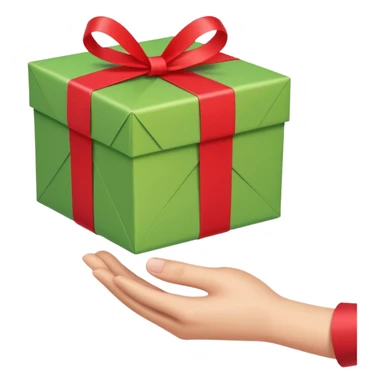 one hand extending a gift, simple, clear, no text sticker