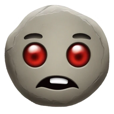 A stone with a face with bloodshot eyes sticker