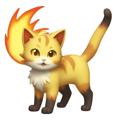 Shiny Dark-type-Fire-type-Fakémon-Cat full body sticker
