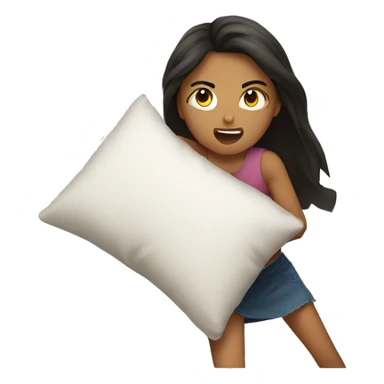 Girl punching a pillow sticker