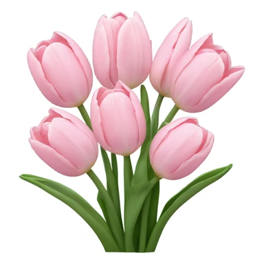 light pink tulip bunch  sticker