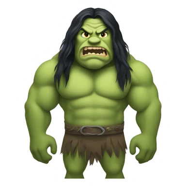 Full body ogre with long black hair  sticker