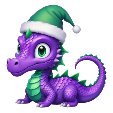 Purple dragon ,Christmas Hat sticker