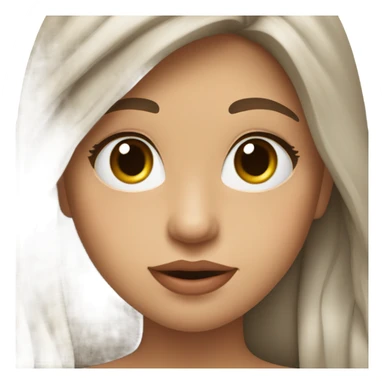 Girl wird Long Brown Hair and pfluffy lipps  sticker