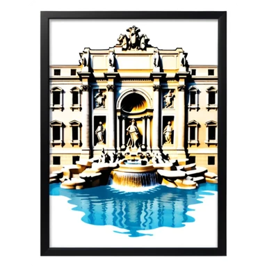trevi fountain view from up above
no square style no frame png style  sticker