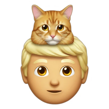 Trump with cat on head sticker