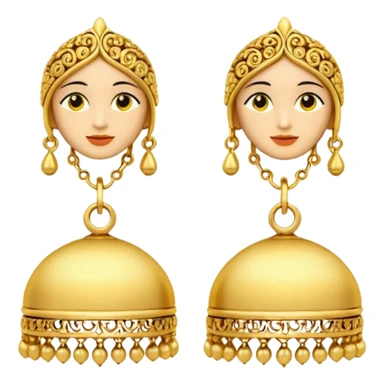 gold jhumka earring sticker