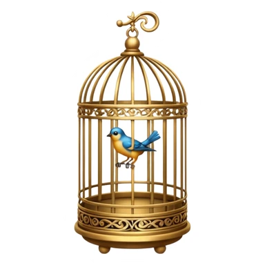 Bird cage, hanging or standing. sticker