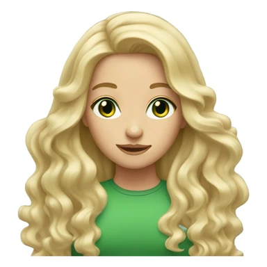 long wavy blonde hair girl green eyes sticker