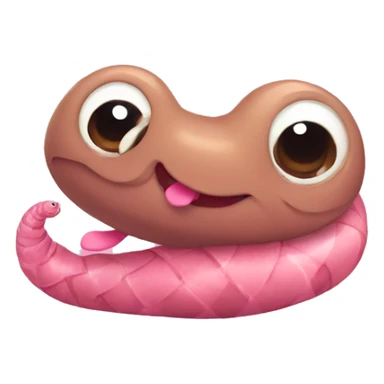 A cute earthworm with a little pink bow sticker