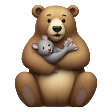 bear hugs mouse sticker