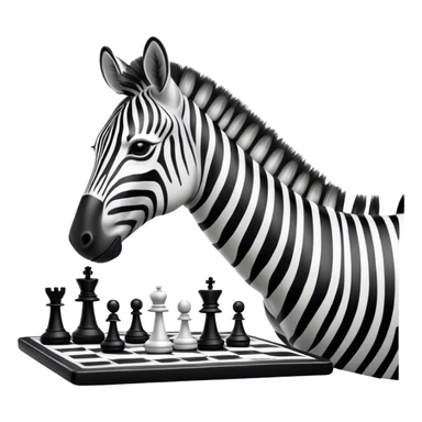 Zebra Playing chess sticker