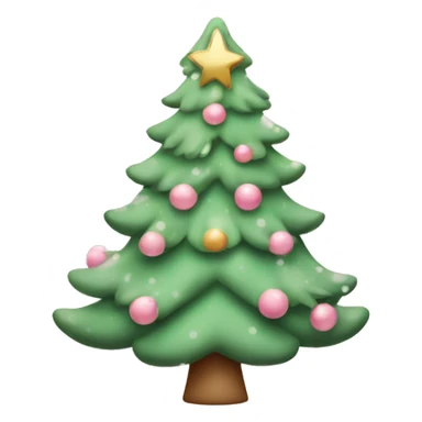 cute Christmas tree in a pinky snowy color with bows and retro theme  sticker