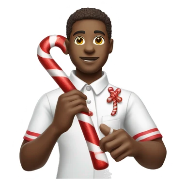 kappa alpha psi member holding candy cane sticker