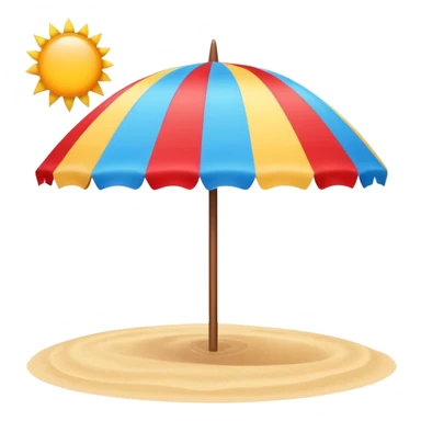 summer beach colorful umbrella, just umbrella sticker