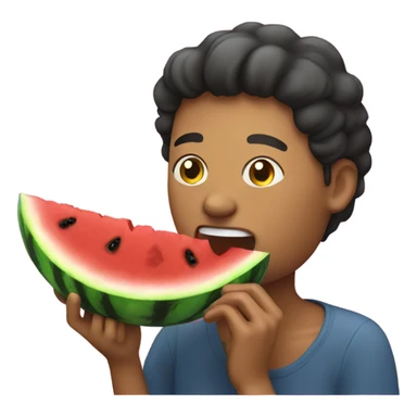 person eating watermelon  sticker