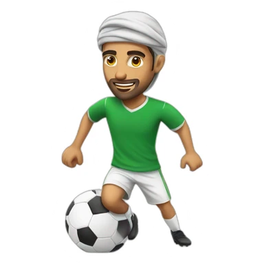Arab guy playing soccer,  with bull beside him sticker