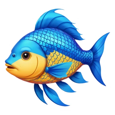 fish with blue hair sticker