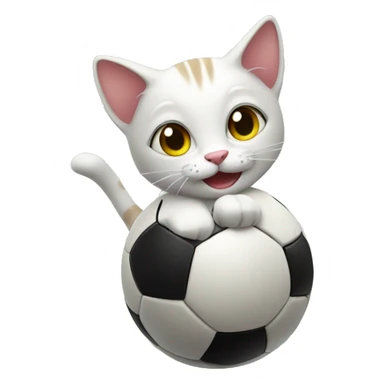 cat playing soccer sticker