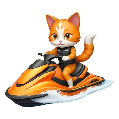 Cat on jet ski sticker