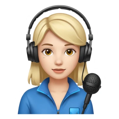 woman with gaming headset mic sticker