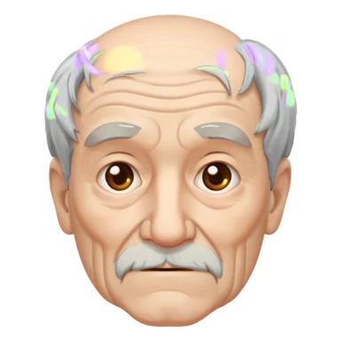 sitting weak old man  sticker