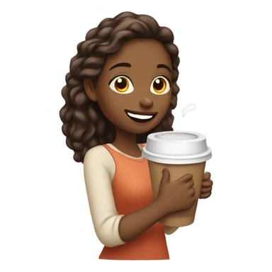 Cute girl drinking coffee  sticker