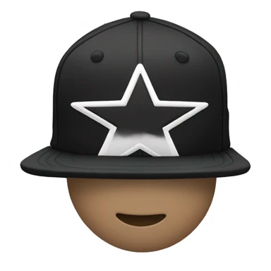 baseball cap black star sticker